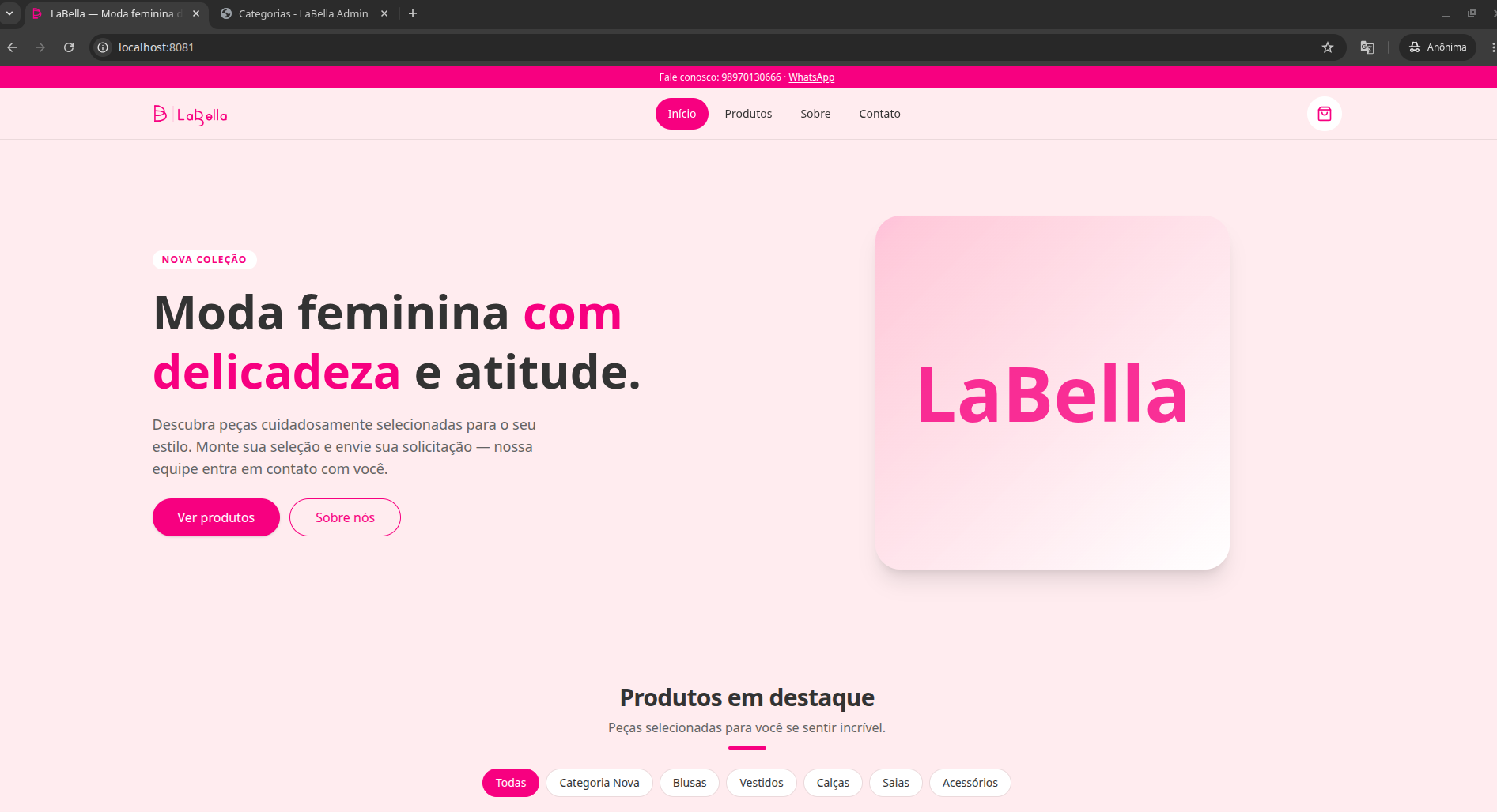 Preview do projeto LaBella